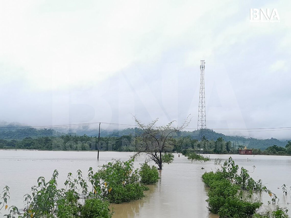 (ဓာတ်ပုံ - ကျောက်တော်မြို့နယ်တနေရာကို ဇွန်လ ၁၈ ရက်နေ့တွေ့ရပုံ / BNA)