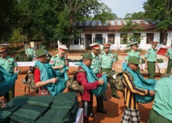 Photo - ⁨စစ်ကောင်စီ၏ စစ်မှုထမ်းသင်တန်းသားများအားတွေ့ရစဉ်။ Photo - Telegram / ပြည်သူ့စစ်မှုထမ်းများစုစည်းရာ