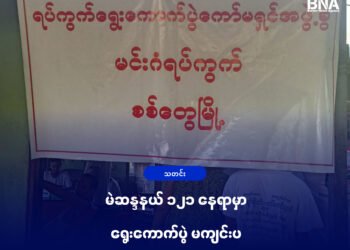 (ဓာတ်ပုံ - ၂၀၂၀ ရွေးကောက်ပွဲမဲဆွယ်ကာလစစ်တွေမြို့မှာမဲစာရင်းကြည့်နေသူ / BNA)