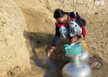 (ဓာတ်ပုံ - ပုဏ္ဏားကျွန်းမြို့နယ်၊ ဂဏန်းတောင်ကျေးရွာအနီးရှိသောက်သုံးရေကန်ကို ဒီဇင်ဘာလ ၂ ရက်တွေ့ရပုံ / BNA)