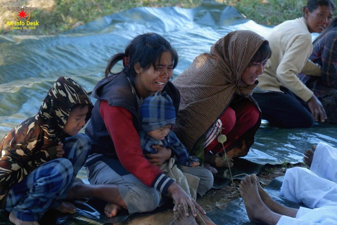 ဓာတ်ပုံ - ၂၀၂၅ ခုနှစ်၊ ဇန်နဝါရီလ ၁၈ ရက်နေ့က မြောက်ဦးမြို့နယ်၊ ရမ်းချောင်းအနီးကို စစ်ကော်မရှင်တပ်လေကြောင်းတိုက်ခိုက်လို့ သေဆုံးသွားသူတွေ