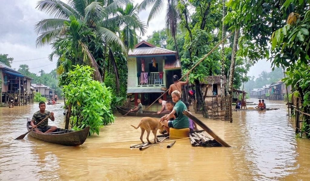 (ဓာတ်ပုံ-အာရက္ခဒေသမှာ ဒီနှစ်မိုးရာသီရေကြီးနေပုံ/ပေးပို့)