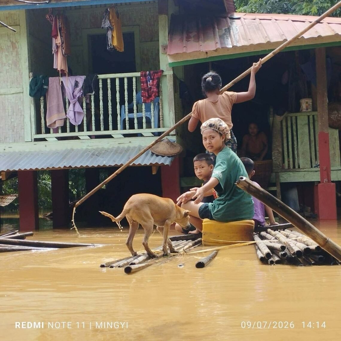 (ဓာတ်ပုံ-အာရက္ခဒေသမှာ ဒီနှစ်မိုးရာသီရေကြီးနေပုံ/ပေးပို့)
